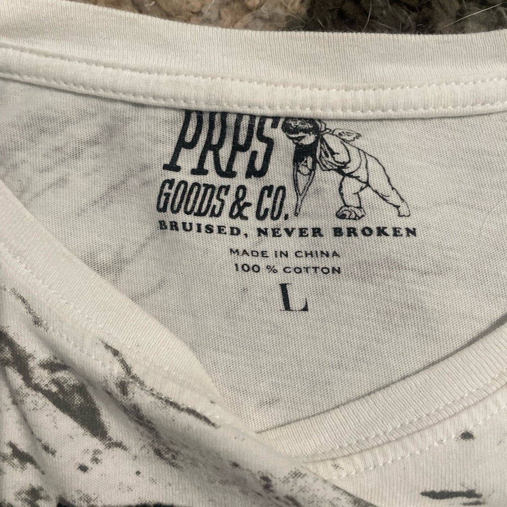 PRPS White Tee with Black Graphic
